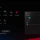 ASUS Aura Sync: Steuerung für RGB-Effekte wie "Starry Night" mit Farb- und Geschwindigkeitsanpassung.