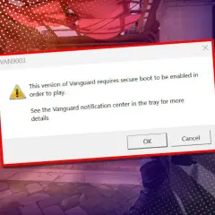 Valorant-Fehler: Vanguard benötigt Secure Boot. Ein Spieler wird durch eine Fehlermeldung daran gehindert, das Spiel zu starten.