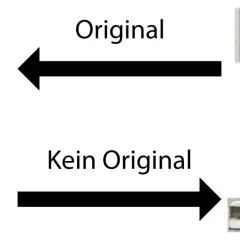 Vergleich von USB-Anschlüssen: Original vs. Kein Original. Hilft, das Kabel richtig zu identifizieren.