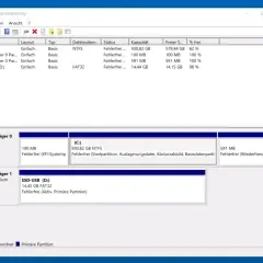Datenträgerverwaltung zeigt, wie man die Festplatte partitionieren kann unter Windows 11. Hier sind Laufwerke C: und D: zu sehen.