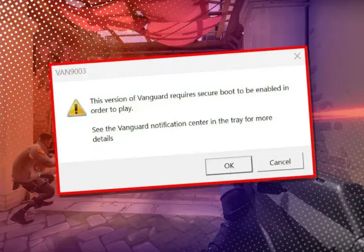 Valorant-Fehler: Vanguard benötigt Secure Boot. Ein Spieler wird durch eine Fehlermeldung daran gehindert, das Spiel zu starten.