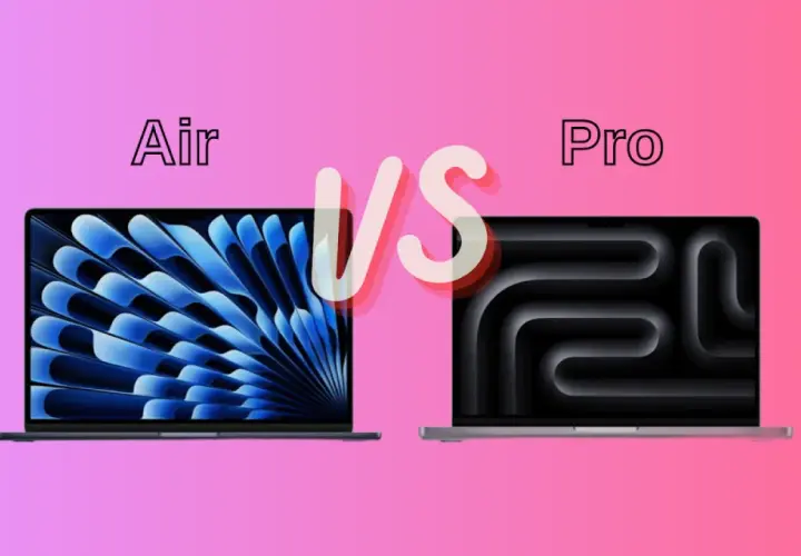 MacBook Air vs. Pro: zwei Laptops mit unterschiedlichen Displays und Designs im Vergleich.