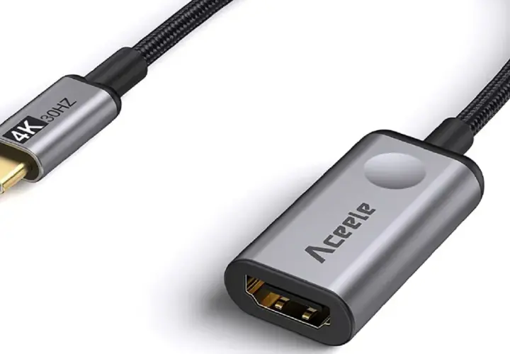 USB-C auf HDMI Adapter für Android, 4K 30Hz. Ermöglicht einfache Einstellungen für externe Displays.