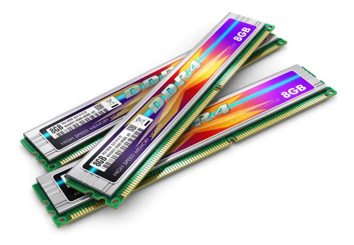 Drei DDR4 RAM-Module mit 8GB Kapazität und hoher Geschwindigkeit, bereit für maximale Leistung.