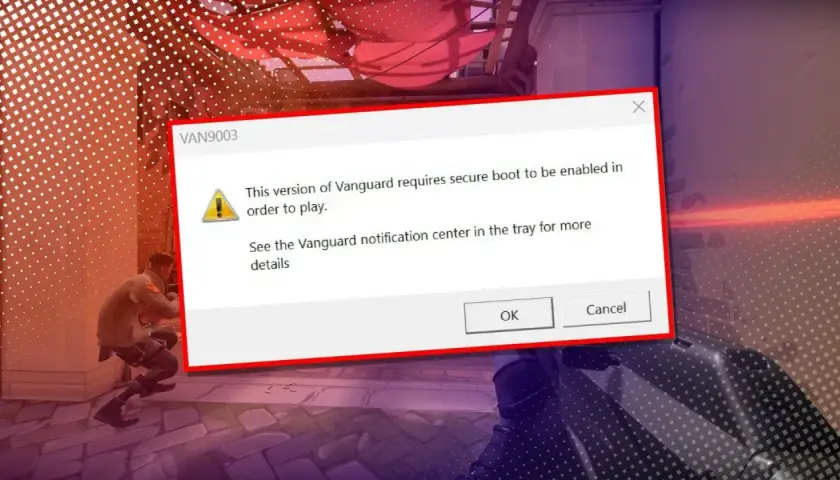 Valorant-Fehler: Vanguard benötigt Secure Boot. Ein Spieler wird durch eine Fehlermeldung daran gehindert, das Spiel zu starten.