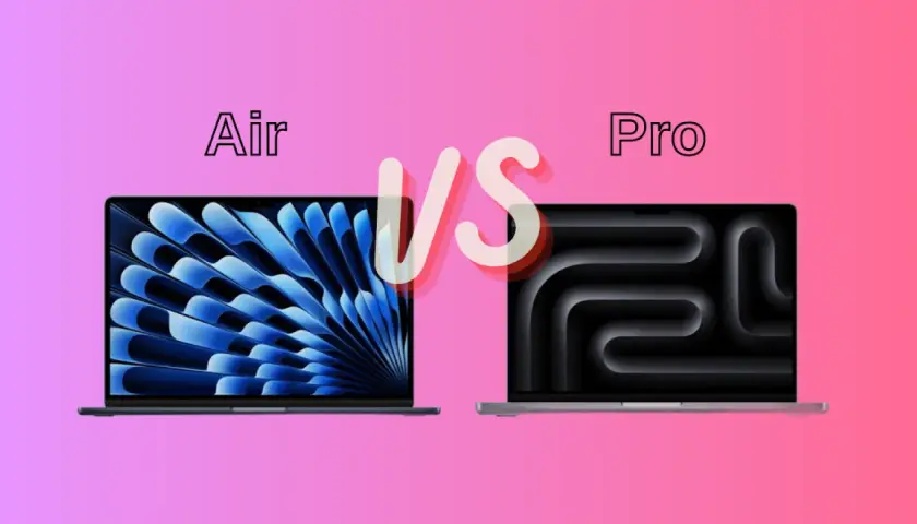 MacBook Air vs. Pro: zwei Laptops mit unterschiedlichen Displays und Designs im Vergleich.