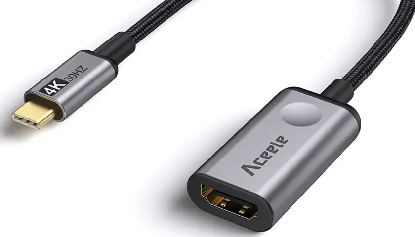 USB-C auf HDMI Adapter für Android, 4K 30Hz. Ermöglicht einfache Einstellungen für externe Displays.