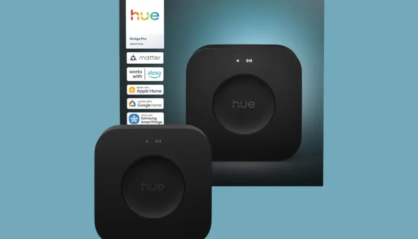 Hue Bridge Pro Smart Hub, kompatibel mit Matter, Alexa, Apple Home, Google Home und Samsung SmartThings. Erweitert die Hue Bridge Reichweite für Ihr Smart Home.