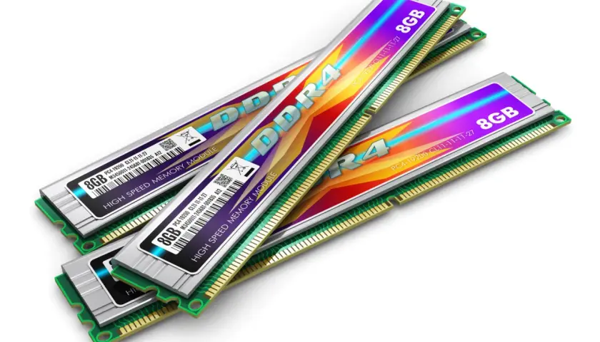 Drei DDR4 RAM-Module mit 8GB Kapazität und hoher Geschwindigkeit, bereit für maximale Leistung.