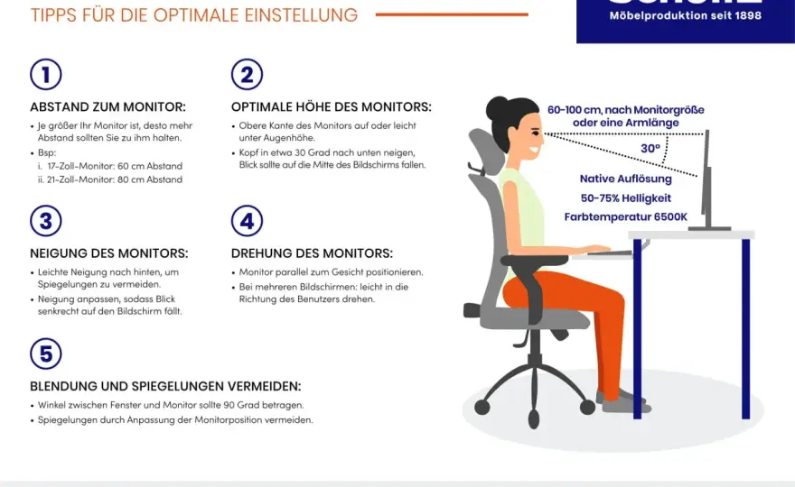 Monitor richtig einstellen - Schluss mit Nacken & müden Augen