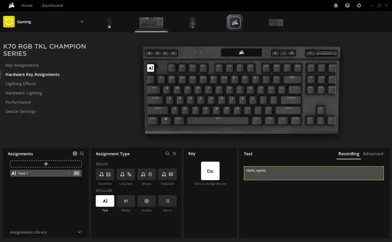 iCUE-Profile für die K70 RGB TKL: Tastenbelegung, Beleuchtung und mehr. Hier werden individuelle icue profiles erstellt.