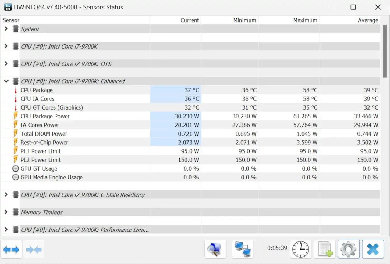 HWiNFO zeigt den aktuellen Stromverbrauch des PCs an. Hier siehst du, wie du den pc stromverbrauch berechnen kannst, basierend auf CPU- und GPU-Leistung.