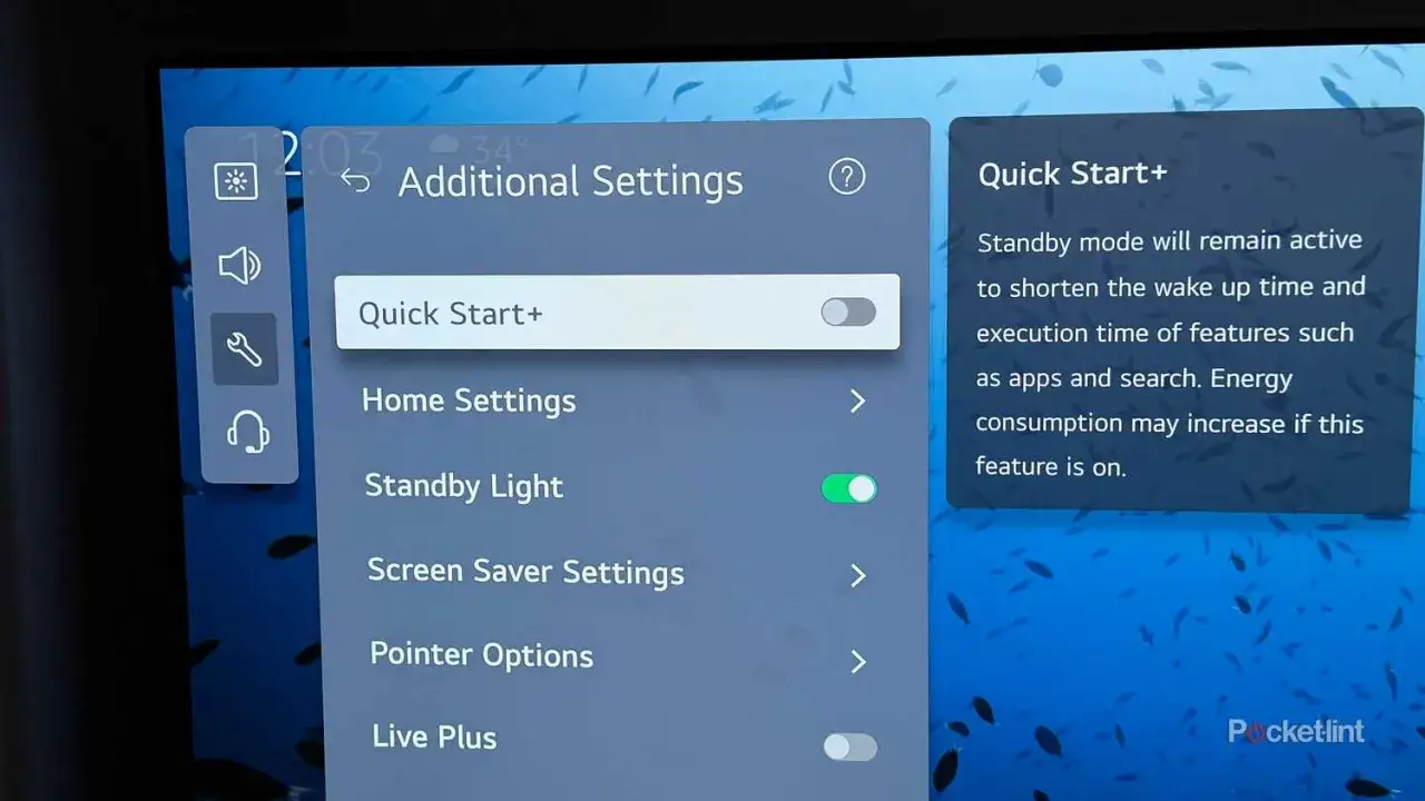 LG TV Einstellungen: Quick Start+ ist aktiviert. Um LG Instant Game Response auszuschalten, muss diese Option deaktiviert werden.